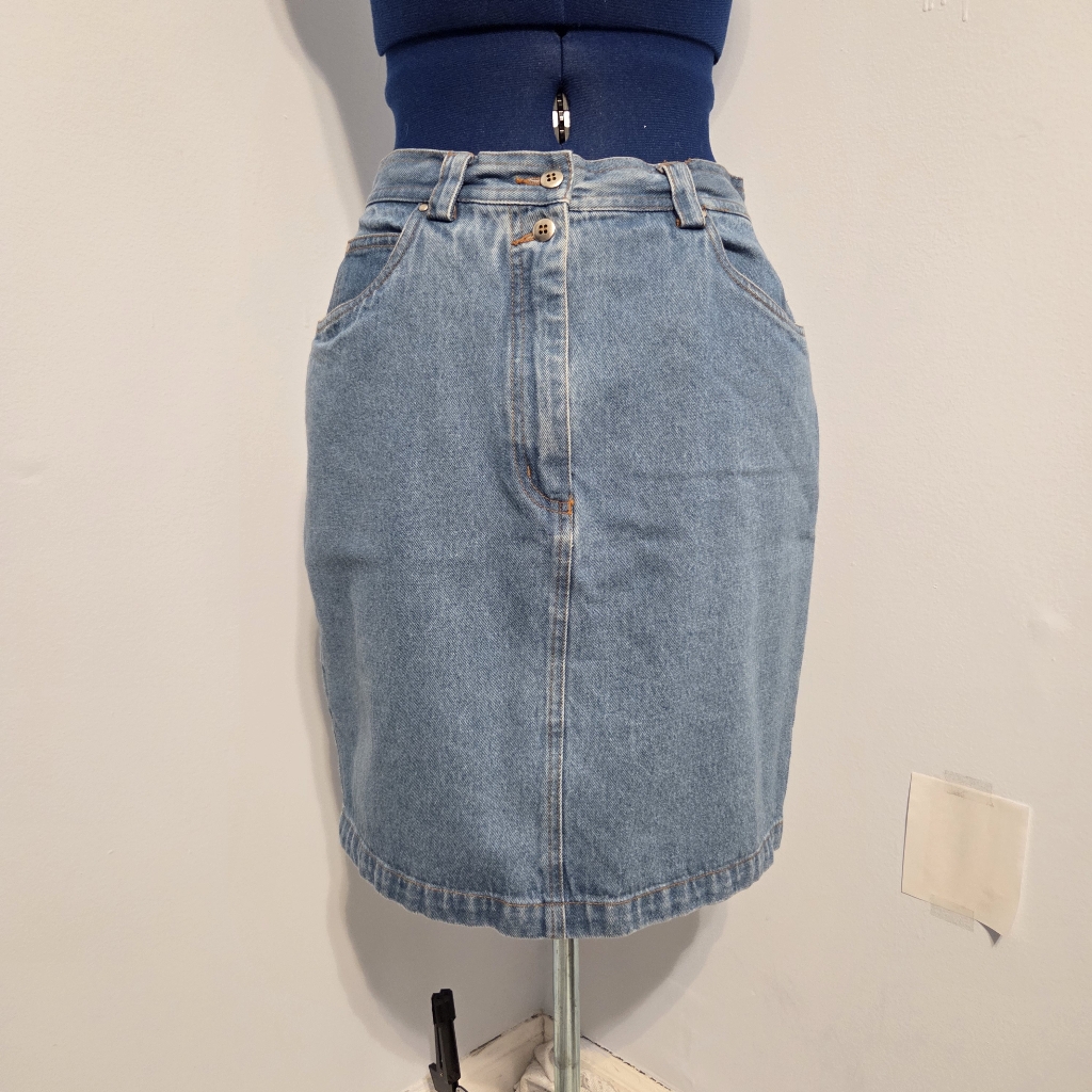 Vintage Embroidered Denim Mini Skirt Size 10